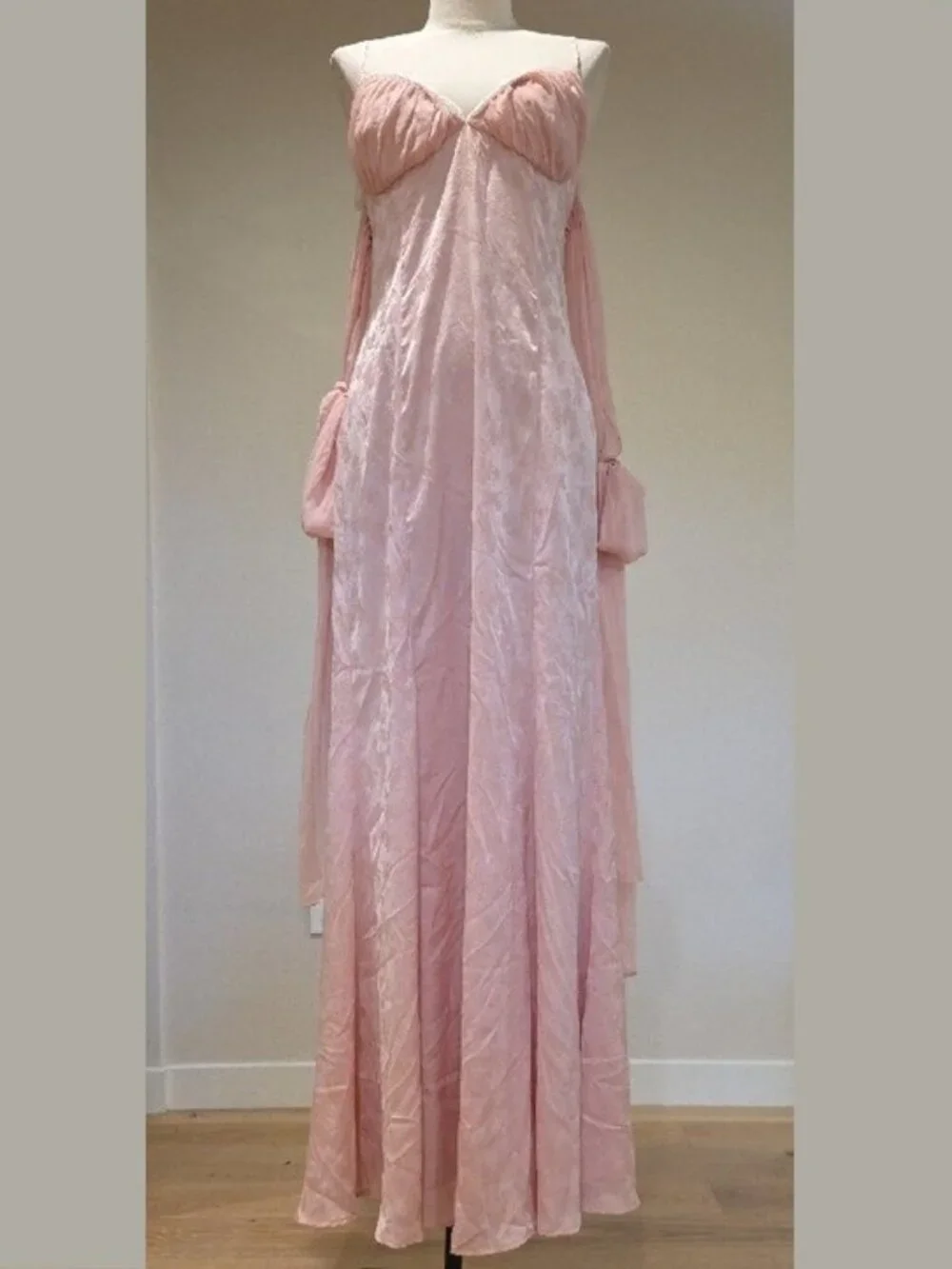 NEW $489 FOR LOVE AND LEMONS SHEILA PINK JACQUARD MAXI DRESS SIZE M - Picture 3 of 15